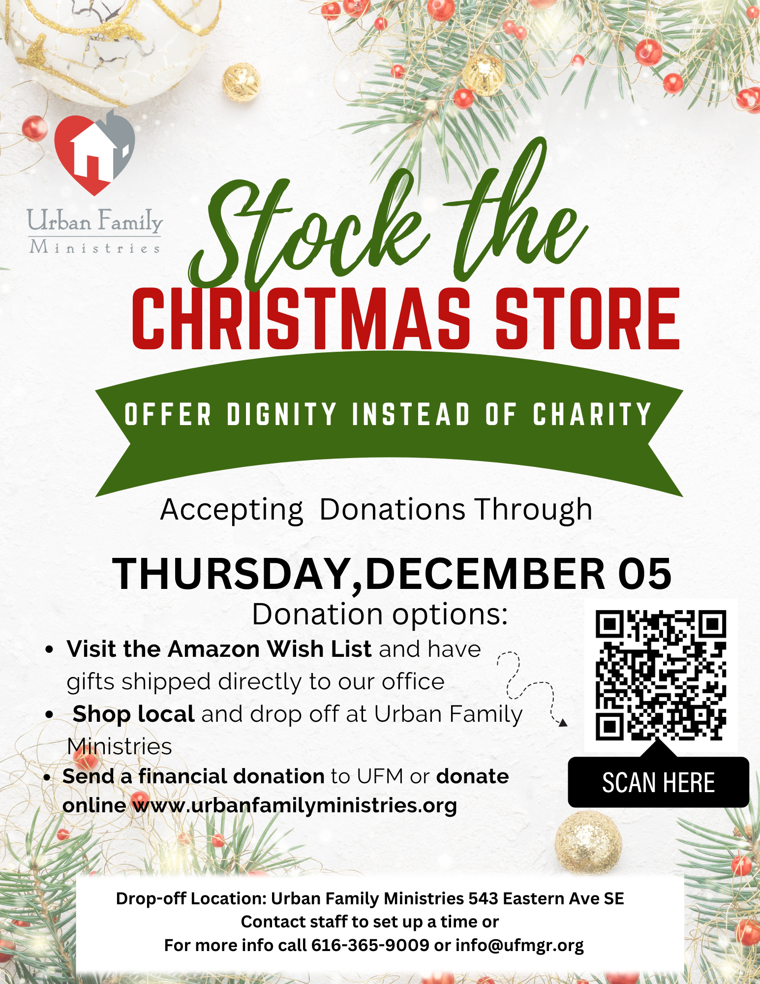 Stock the Christmas store | Urban Family Ministries Stock the Christmas store flyer by Urban Family Ministries